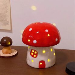 Multi-functional Cute Ceramic Mushroom Small Night Lamp