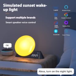 Smart LED Alarm Clock Colorful Atmosphere Bedside Light Lamp