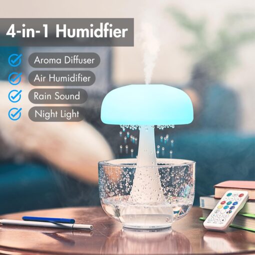 Portable Colorful Night Light Raindrop Cloud Humidifier