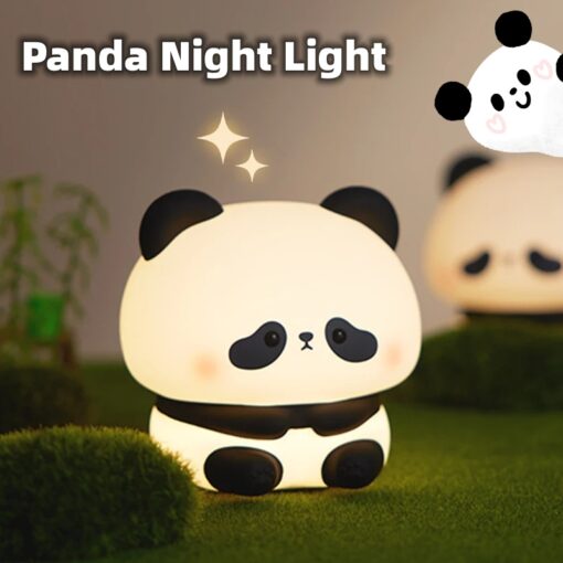 Cute Silicone USB Rechargeable Panda LED Night Light Lamp