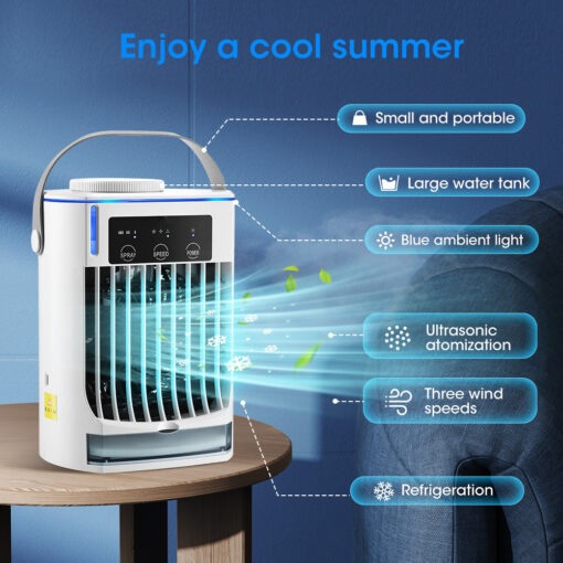 Portable Mini Household Air Cooler Humidification Spray Fan