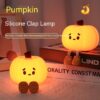 Silicone Pumpkin Shape Small Night Light Pat Lamp