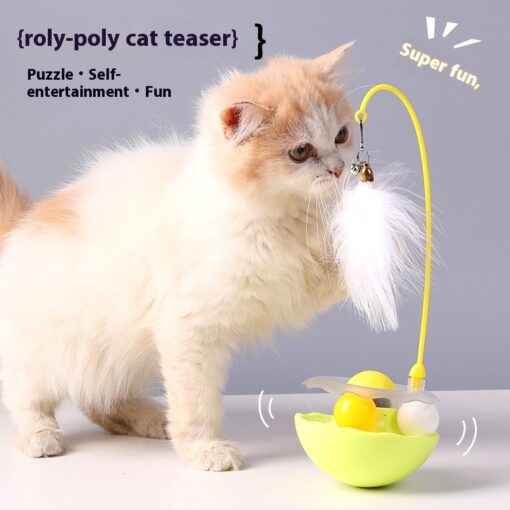 Interactive Automatic Cat Tumbler Feather Teaser Toy