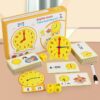 Montessori Wooden Children's Early Educational Perception Clock