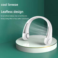 Portable USB Rechargeable Leafless Hanging Neck Cooling Fan