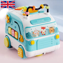 Montessori Activity Cube Rotating Gear Baby Musical Bus Toy