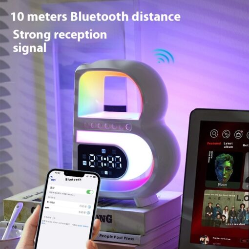 Multifunctional Wireless Charging Bluetooth Speaker Clock Light