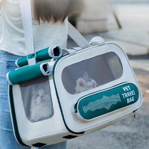 Portable Soft Sided Collapsible Pet Carrier Travel Bag