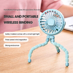 Multi-functional USB Charging Mini Octopus Stroller Fan