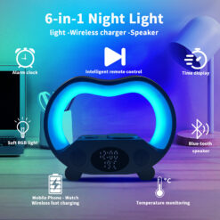 6 In 1 Smart Remote Control Bluetooth Speaker LED Table Lamp