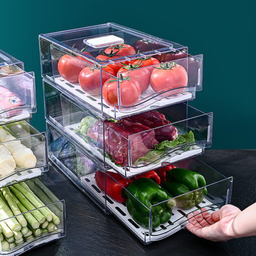 Transparent Kitchen Refrigerator Food Storage Drawer Box