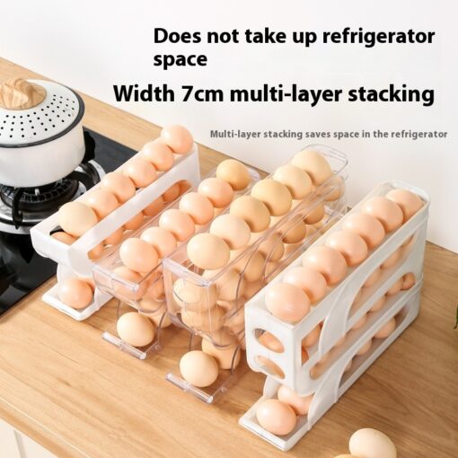Creative Automatic Rolling Slide Egg Holder Storage Box