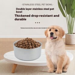 Stainless Steel Pet Double-layer Thickening Bowl