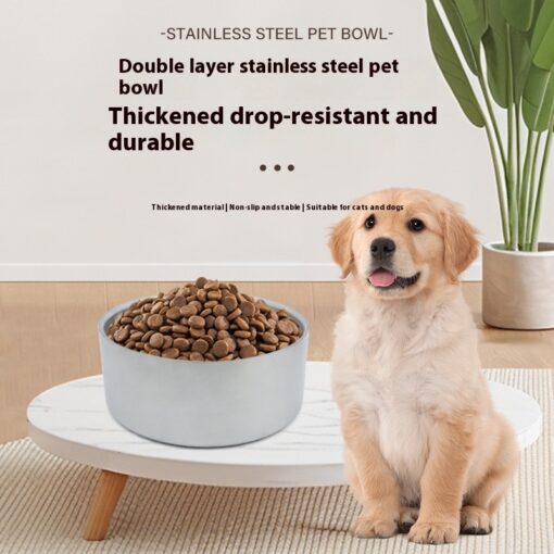 Stainless Steel Pet Double-layer Thickening Bowl