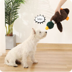 Cute Animals Duck Plush Squeaky Dog Chew Biting Toy