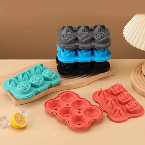 Silicone Diamond Rose Ice Cube Mold Maker Tray