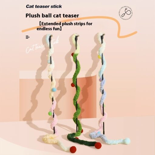 Interactive Self-Hi Relief Plush Teaser Cat Wands Toy