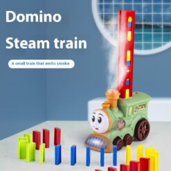 Automatic Cartoon Domino Steam Train Building Blocks Toy