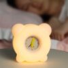 Cute Cartoon Silicone Night Light Bedside Alarm Clock