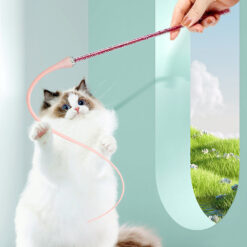 Interactive Silicone Cat Teaser Stick Wand Toy