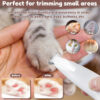 Cordless Rechargeable LED Light Pet Paw Trimmer Clipper