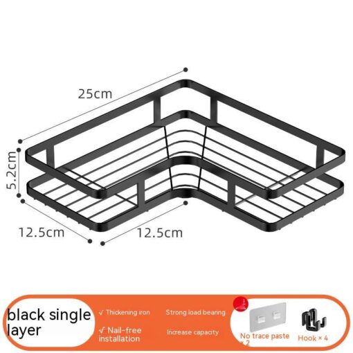 Multi-functional Novelty Iron Bathroom Triangle Shelf - Image 2