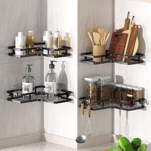 Multi-functional Novelty Iron Bathroom Triangle Shelf - Image 8