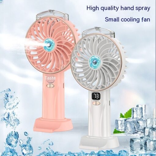 Wireless Dual Cooling Handheld Digital Display Spray Fan