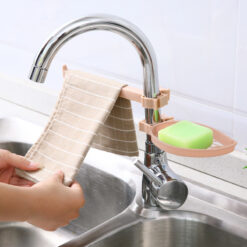 Durable Adjustable Kitchen Faucet Clip-on Sink Drain Rack