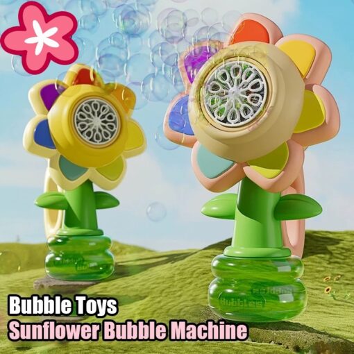 Automatic Electric Sunflower Bubble Blowing Maker Toy