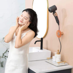 Wall-mounted Rotatable Bathroom Storage Hair Dryer Rack