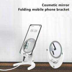 Multifunctional Foldable Phone Holder Mirror Desk Stand