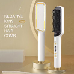 Electric Profissional Hair Straightener Curler Comb Brush