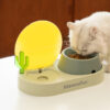 Cat Plastic Drinking Water Rice Basin Double Bowl