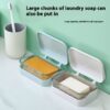 Portable Transparent Soap Flip Drain Holder Box
