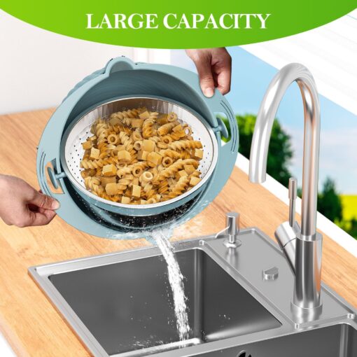 Multi-functional Rotatable Double-layer Vegetable Draining Basket