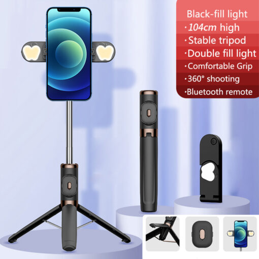 Portable 360° Adjustable Angle LED Light Mobile Phone Tripod - Image 10