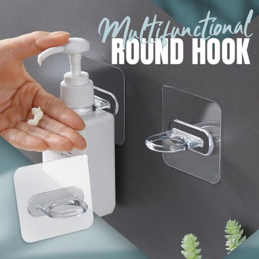 Multifunctional No Punching Kitchen Bathroom Round Hook