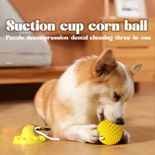 Interactive Suction Cup Tug Of War Corn Ball Chew Toy