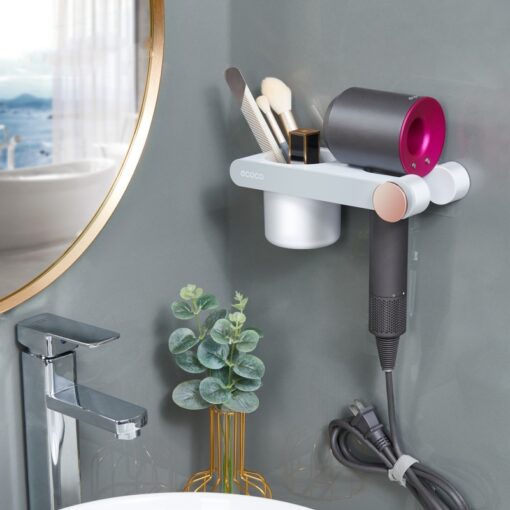 Wall-mounted Bathroom Electric Hair Dryer Organizer Rack