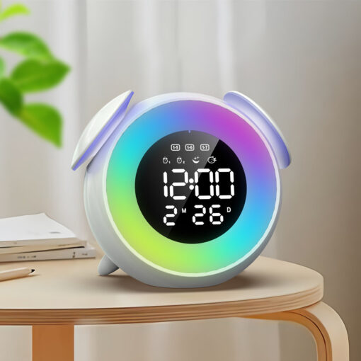 Multifunctional Colorful Ambience Light Electronic Alarm Clock