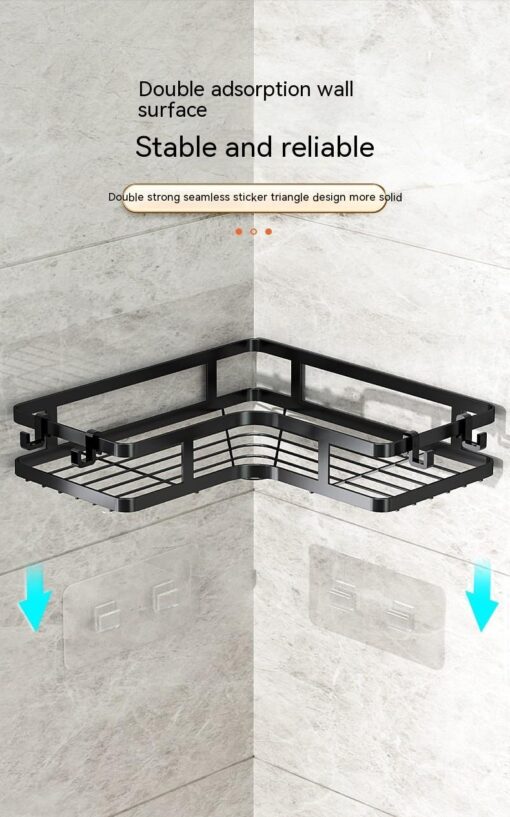 Multi-functional Novelty Iron Bathroom Triangle Shelf - Image 9