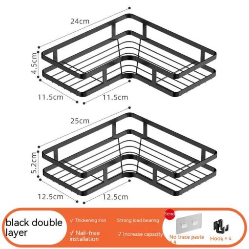 Multi-functional Novelty Iron Bathroom Triangle Shelf - Image 4