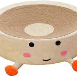 Cartoon Round Sisal Cat Scratching Board Bed Toy