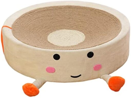 Cartoon Round Sisal Cat Scratching Board Bed Toy
