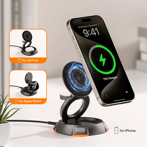 Portable Magnetic Rotating Phone Watch Headset Charger