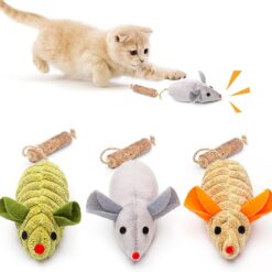 Interactive Catnip Squeak Mice Cat Chew Toy