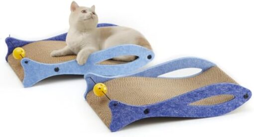 Durable Cat Lounge Scratcher Fish Shape Cardboard Pad