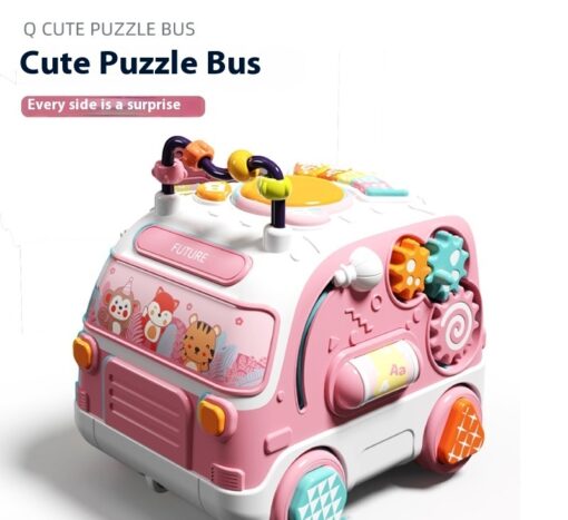 Fun Puzzle Bus Early Educational Children Sound Light Toy