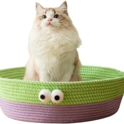 Creative Round Woven Cotton Rope Scratch Cat Bed Nest